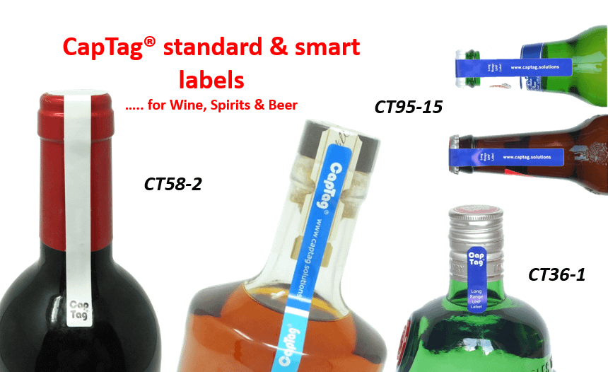 CapTag labels for Bottles